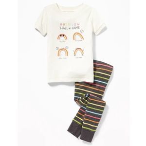 NWT Old Navy Toddler Girl 2-Pc Rianbow Pjs Set
